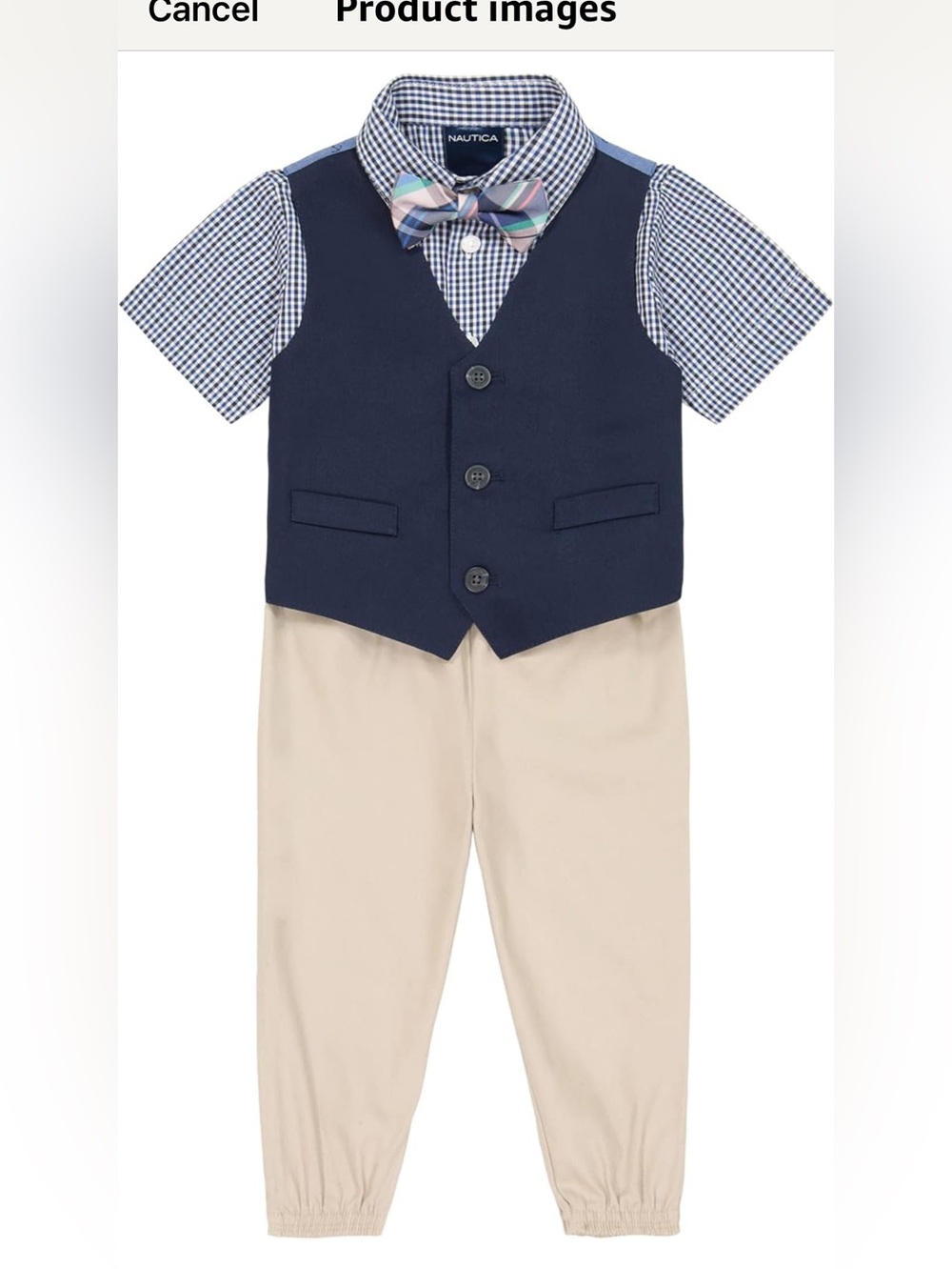 Nautica Baby Boys 4-piece Suit Set with Dress Shirt, Vest, Pants, and Tie NWT